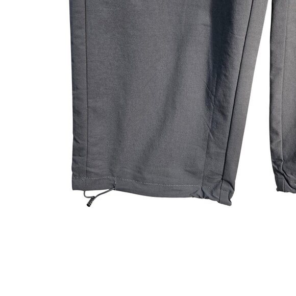 NWOT | Gray Wide Leg Cargo Pants Drawstring Elastic Waist Bottom Ties | Small - Picture 3 of 5